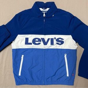 Levi's Men's Two-Tone Windbreaker in Blue and White
